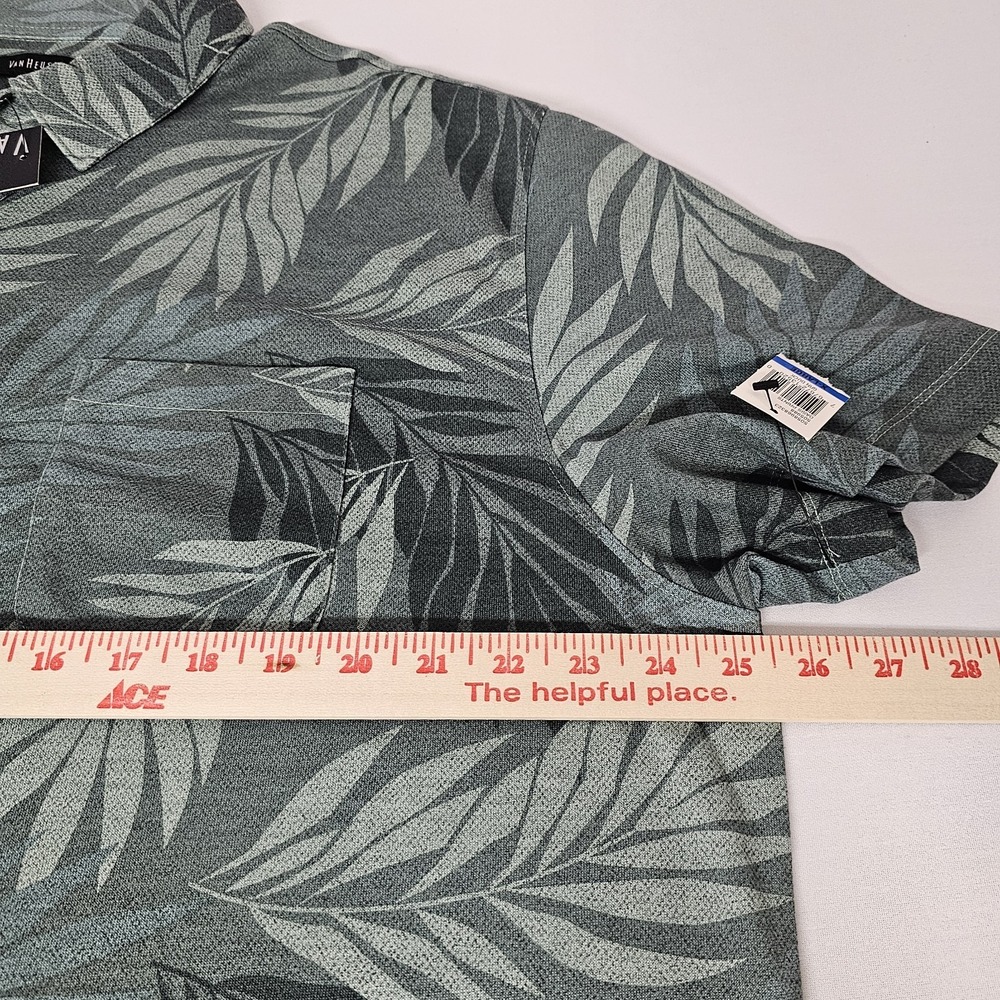 NWT Van Heusen‎ Men's XL Polo Shirt Green Palm Graphic Camp Outdoor $50 Retail - Picture 7 of 8